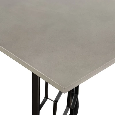 Rectangular Solange Concrete/Metal Dining Table Gray - Armen Living 4 Rectangular Solange Concrete/Metal Dining Table Gray - Armen Living - Image 4