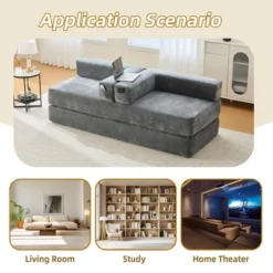 NicBex Modern Folding Chenille Futon Sofa Bed With Sleeping Mattress & Pillows,Convertible Floor Sleeper Couch For Living Room,Apartment -Baxton Studio Sale Shop GUEST 434a9102 335d 4073 8c9f 7e7b51035409