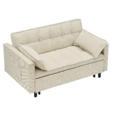 CAVINAS Futon Sofa Couch Pullout Bed, 3 In 1 Convertible Sleeper Sofa Bed, Loveseat Sofa, Couches For Living Room With Backrest, Toss Pillow, Pocket -Baxton Studio Sale Shop GUEST 4352a071 1fdf 4887 9631 cbf385f77909