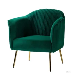 Velvet Barrel Chair With Goden Base Contemporary And Classic Velvet Accent Chair For Living Room | Karat Home -Baxton Studio Sale Shop GUEST 435ab026 9e29 4d0a b93e 813152ca7105