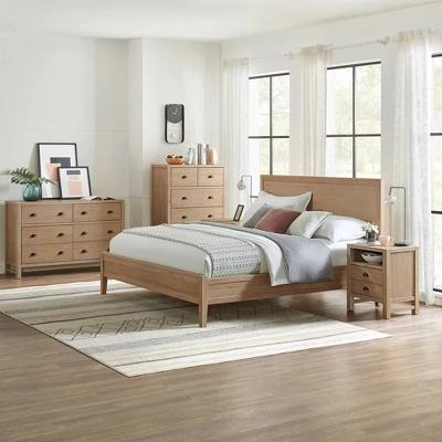 5pc Arden Wood Bedroom Set With Two 2 Drawer Nightstands Light Driftwood - Alaterre Furniture 1 5pc Arden Wood Bedroom Set With Two 2 Drawer Nightstands Light Driftwood - Alaterre Furniture