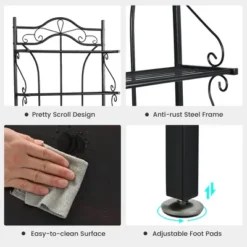 Costway 5-Tier Metal Kitchen Bakers Rack Microwave Storage Rack Oven Stand With Wine Organizer 12 Costway 5-Tier Metal Kitchen Bakers Rack Microwave Storage Rack Oven Stand With Wine Organizer -Baxton Studio Sale Shop GUEST 43bd73a8 ef85 4a87 8684 000c1e4425a9