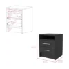 Kumasinova Modern 19.9" Night Stand With Drawers,Wood Nightstand With Open Shelf,Compact Bedside Table With Metal Handles For Bedroom