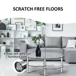 Costway Tempered Glass Oval Side Coffee Table Shelf Chrome Base Living Room Clear 11 Costway Tempered Glass Oval Side Coffee Table Shelf Chrome Base Living Room Clear -Baxton Studio Sale Shop GUEST 446dc6c3 e603 4850 b16e d4c8f30ffc46