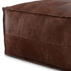 Erving Square Pouf Distressed Brown - WyndenHall -Baxton Studio Sale Shop GUEST 44774e20 1552 4cd5 854f 5b22a88fbbbf