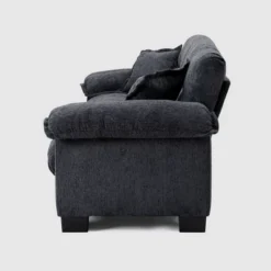 91.5"Chenille Deep Seat Sofa Couch With 2 Throw Pillows-Morden Fort -Baxton Studio Sale Shop GUEST 44997700 da9b 4beb 8393 343b67a5d02a