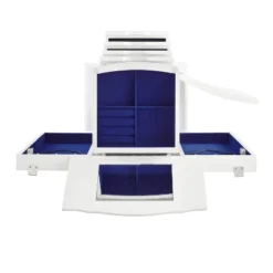 Muriel Solid Wood Modern 4 Lined Drawer 3 Compartment Flip Top Jewelry Armoire White Finish - Powell: Coastal Style, Rubberwood, Felt-Lined -Baxton Studio Sale Shop GUEST 456626b0 5695 4ee4 8402 fbb8e155c766