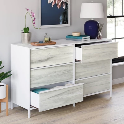 Boulevard Café 6 Drawer White - Sauder 1 Boulevard Café 6 Drawer White - Sauder