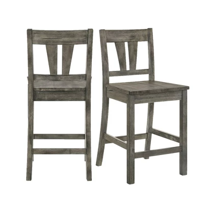 5pc Grayson Counter Height Dining Set And 4 Wooden Chairs Gray Oak - Picket House Furnishings 3 5pc Grayson Counter Height Dining Set And 4 Wooden Chairs Gray Oak - Picket House Furnishings - Image 3