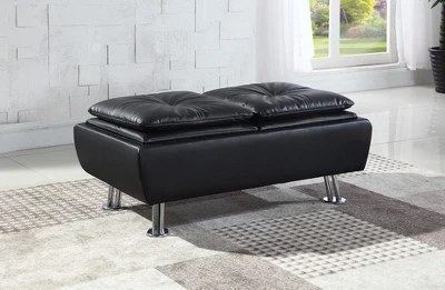 Simple Relax Leatherette Storage Ottoman With Reversible Trays, Black 1 Simple Relax Leatherette Storage Ottoman With Reversible Trays, Black