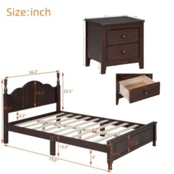 3-Pieces Bedroom Sets,Queen Size Wood Platform Bed, Two Nightstands With 2 Drawers For Each-Cuddlewood 8 3-Pieces Bedroom Sets,Queen Size Wood Platform Bed, Two Nightstands With 2 Drawers For Each-Cuddlewood -Baxton Studio Sale Shop GUEST 463b169b 35da 4a5e aff9 e709600d64df