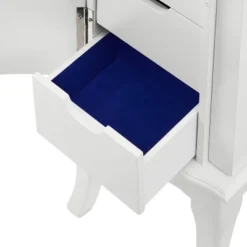 Muriel Solid Wood Modern 4 Lined Drawer 3 Compartment Flip Top Jewelry Armoire White Finish - Powell: Coastal Style, Rubberwood, Felt-Lined -Baxton Studio Sale Shop GUEST 4649c0d3 207f 45ff baf7 d886aa961f58