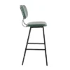 Set Of 2 Foundry Contemporary Barstools Faux Leather Black/Green - LumiSource