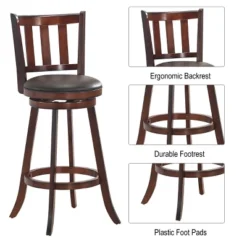 Costway Set Of 4 29.5'' Swivel Bar Stool Leather Padded Dining Kitchen Pub Bistro Chair Low Back 12 Costway Set Of 4 29.5'' Swivel Bar Stool Leather Padded Dining Kitchen Pub Bistro Chair Low Back -Baxton Studio Sale Shop GUEST 469874ac 8a91 4828 a4a5 fa51f957a403