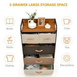 Costway 5-Drawer Dresser Storage 4-Tier Organizer Tower Steel Frame Wooden Top 13 Costway 5-Drawer Dresser Storage 4-Tier Organizer Tower Steel Frame Wooden Top -Baxton Studio Sale Shop GUEST 4729ff4b 5f3c 4157 a9e1 bd6d294b1735