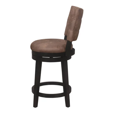 26" Kaede Wood And Upholstered Swivel Counter Height Barstool Black/Chestnut - Hillsdale Furniture 6 26" Kaede Wood And Upholstered Swivel Counter Height Barstool Black/Chestnut - Hillsdale Furniture - Image 6