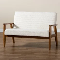 Stratton Boucle Fabric And Wood Loveseat White/Walnut Brown - Baxton Studio 15 Stratton Boucle Fabric And Wood Loveseat White/Walnut Brown - Baxton Studio -Baxton Studio Sale Shop GUEST 47499fc0 ee25 42fb a516 645437dc2fb5