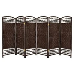 4 Ft. Tall Fiber Weave Room Divider (6 Panels) - Oriental Furniture -Baxton Studio Sale Shop GUEST 475aba51 5089 41ee adad 30a336b42076