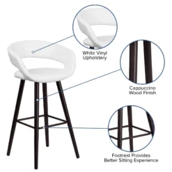 Merrick Lane Wood Ultramodern Bar Counter Stool With Upholstered Seat -Baxton Studio Sale Shop GUEST 4778b628 1794 4f0e 9ffa 49777e18b091 1