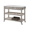 Montana Kitchen Island With Stainless Steel TopLight Barnwood Wire Brush - Boraam