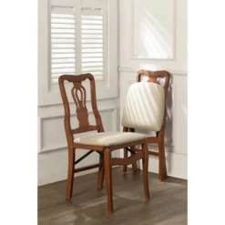 2pc Queen Anne Folding Chairs Cherry - Stakmore 8 2pc Queen Anne Folding Chairs Cherry - Stakmore -Baxton Studio Sale Shop GUEST 47c934b7 e381 48a6 982f 259985e746dd