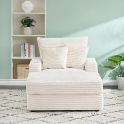 CAVINAS Accent Chair With Ottoman Corduroy Upholstered Sofa Chair With Pillows And Cup Holder Comfy Chairs Set For Living Room, Bedroom, Office 19 CAVINAS Accent Chair With Ottoman Corduroy Upholstered Sofa Chair With Pillows And Cup Holder Comfy Chairs Set For Living Room, Bedroom, Office -Baxton Studio Sale Shop GUEST 48166d59 4734 43a2 bea3 8c9c3acfe785