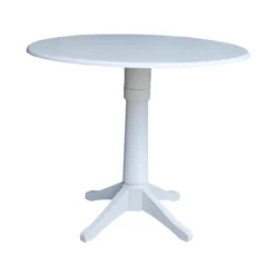 42" Nina Round Top Dual Drop Leaf Pedestal Table White - International Concepts 17 42" Nina Round Top Dual Drop Leaf Pedestal Table White - International Concepts -Baxton Studio Sale Shop GUEST 483bef72 9a89 4038 bb80 b42f0d9cdd17
