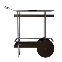 Oneots Rolling Bar Cart Brown/Chrome - Aiden Lane -Baxton Studio Sale Shop GUEST 484cebef 6a05 4ceb a101 c495fe3aad43