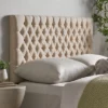 KTMBDW Tufted Upholstered Headboard Queen Size, Solid Wood Head Board With Durable Metal Legs, Adjustable Height Bed Beadboard