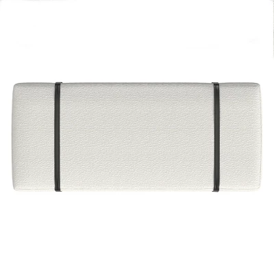 Upholstered Bench With Metal Base Cream Boucle - HomePop 3 Upholstered Bench With Metal Base Cream Boucle - HomePop - Image 3