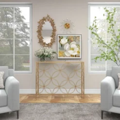 Contemporary Metal Console Table Gold - Olivia & May -Baxton Studio Sale Shop GUEST 490b9961 8f74 44b9 9158 fe98c5140dd3