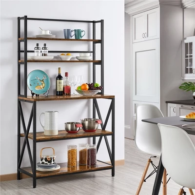 Yaheetech 5-Tier Kitchen Baker's Rack Utility Storage Shelf With 5 Shelves & Adjustable Feet 1 Yaheetech 5-Tier Kitchen Baker's Rack Utility Storage Shelf With 5 Shelves & Adjustable Feet