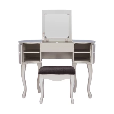 Paloma Vanity Set Silver - Linon 5 Paloma Vanity Set Silver - Linon - Image 5