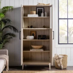 68" Boho Modern Tall Storage Wood Cabinet - Saracina Home 19 68" Boho Modern Tall Storage Wood Cabinet - Saracina Home -Baxton Studio Sale Shop GUEST 49c7bfc0 edc5 436a b23c b117a55b1f55