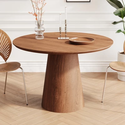 43.31" Round Dining Table, Modern Pedestal Dining Table, Leisure End Table For Living Room Dining Room Cafe Kitchen Small Space 1 43.31" Round Dining Table, Modern Pedestal Dining Table, Leisure End Table For Living Room Dining Room Cafe Kitchen Small Space