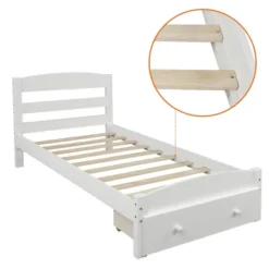 Twin Size Wood Platform Bed Frame With Storage Drawer And Slat Support-ModernLuxe -Baxton Studio Sale Shop GUEST 4a135a7a 0d84 453d a2ab 256dcc1f33f5