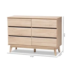 Mirren Light Oak 6 Drawer Dresser Brown, Dark Gray - Baxton Studio -Baxton Studio Sale Shop GUEST 4a1a200f f355 47a2 baf5 14a6df0aa822