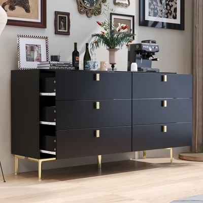 FUFU&GAGA 6 Drawer Storage Dresser Modern Chest Of Drawers Sideboard 2 FUFU&GAGA 6 Drawer Storage Dresser Modern Chest Of Drawers Sideboard - Image 2