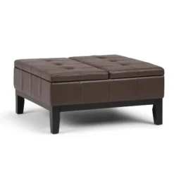 Lancaster Square Coffee Table Storage Ottoman - WyndenHall -Baxton Studio Sale Shop GUEST 4af3694c dbc0 4cf2 8d87 70f38c45e1a3