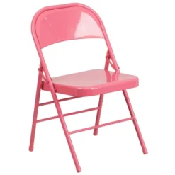 Emma And Oliver 2 Pack Bubblegum Pink Triple Braced & Double Hinged Metal Folding Chair -Baxton Studio Sale Shop GUEST 4bad4ce1 6dec 4958 ae8f 125440d7d739 1