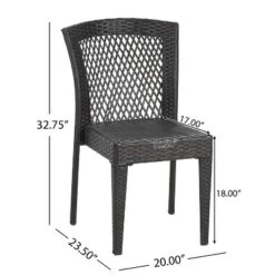 ORRD 2-Piece Stackable Outdoor Dining Chairs: UV-Resistant Rattan, Steel Frame (400lbs Capacity) -Baxton Studio Sale Shop GUEST 4bc4388c 86a1 4b3a ab9d ed5915371609