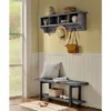 Pomona Metal And Reclaimed Wood Bench Slate Gray - Alaterre Furniture
