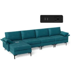 Costway Modern Modular L-shaped Sectional Sofa W/ Reversible Chaise & 2 USB Ports -Baxton Studio Sale Shop GUEST 4c736c7a eaf7 4548 a7d5 26c13621bda5