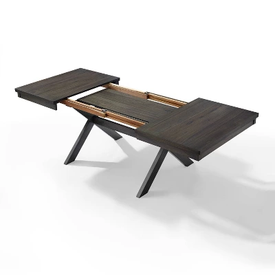 Hayden 3pc Extendable Dining Set With 2 Benches Slate - Crosley 9 Hayden 3pc Extendable Dining Set With 2 Benches Slate - Crosley - Image 9