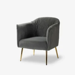 Velvet Barrel Chair With Goden Base Contemporary And Classic Velvet Accent Chair For Living Room | Karat Home -Baxton Studio Sale Shop GUEST 4cada3e2 2d25 4271 bfbe 6f8147a08be2