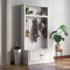 SEVOBAL Armoire Wardrobe Closet Wood Closet Wardrobe Armoire Cabinet Organizer Freestanding Clothes Storage Cabinet Bedroom, White, 60"*33"*78"