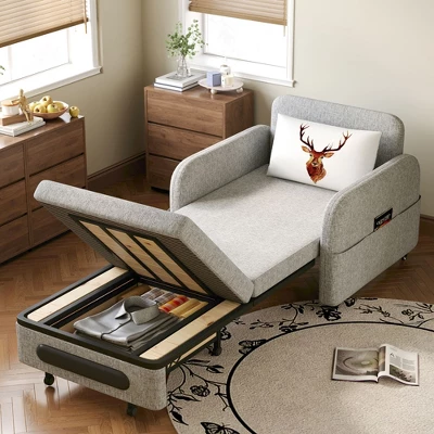 Luck Live Adjustable Sleeper Chair Pullout Sofa Bed With Modern Linen Fabric For Living Room 15 Luck Live Adjustable Sleeper Chair Pullout Sofa Bed With Modern Linen Fabric For Living Room - Image 15