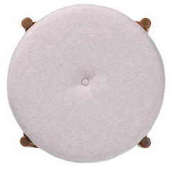 Iliana Fabric And Wood Ottoman Footstool Grayish Beige/Walnut Brown - Baxton Studio: Japandi Inspired, Rubberwood Frame, Button-Tufted -Baxton Studio Sale Shop GUEST 4d77c0e1 6aeb 4547 9248 4835802e4238