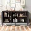 Modern Sideboard, Buffet Storage Cabinet With Tempered Glass Doors And Adjustable Shelves-ModernLuxe