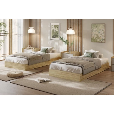 Wood Platform Bed Frame,Wooden Bed Frame Without Headboard, Wood Slat Support,No Box Spring Needed, Easy Assembly 6 Wood Platform Bed Frame,Wooden Bed Frame Without Headboard, Wood Slat Support,No Box Spring Needed, Easy Assembly - Image 6